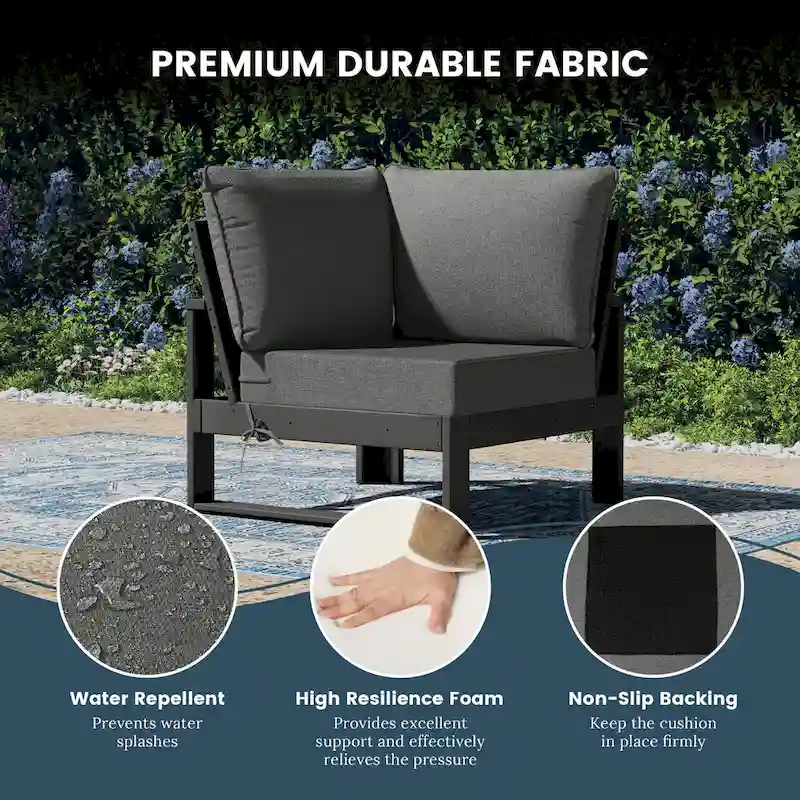 Polytrends Endless Patio 4-Piece Deep Seating Set with Gray Frame