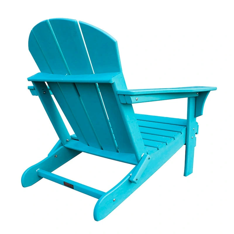 Panama Jack Polyresin Folding Teal Adirondack Chair - 30L x 32W x 36H