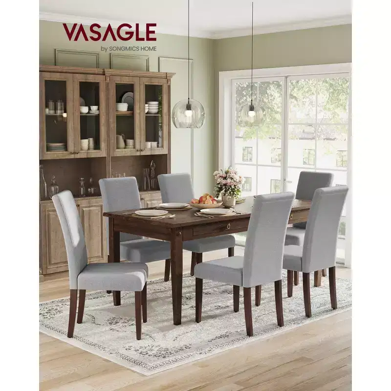 VASAGLE Dining Chairs, Set of 2 Chairs, Parsons Chairs, Thick Seat, Removable Fabric Cover, High Back, 22.8 x 18.9 x 39.4 Inches