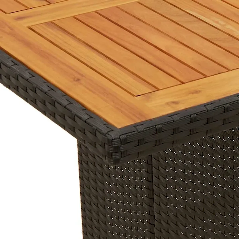vidaXL Patio Dining Set with Cushions Table and Chair 7 Piece Poly Rattan