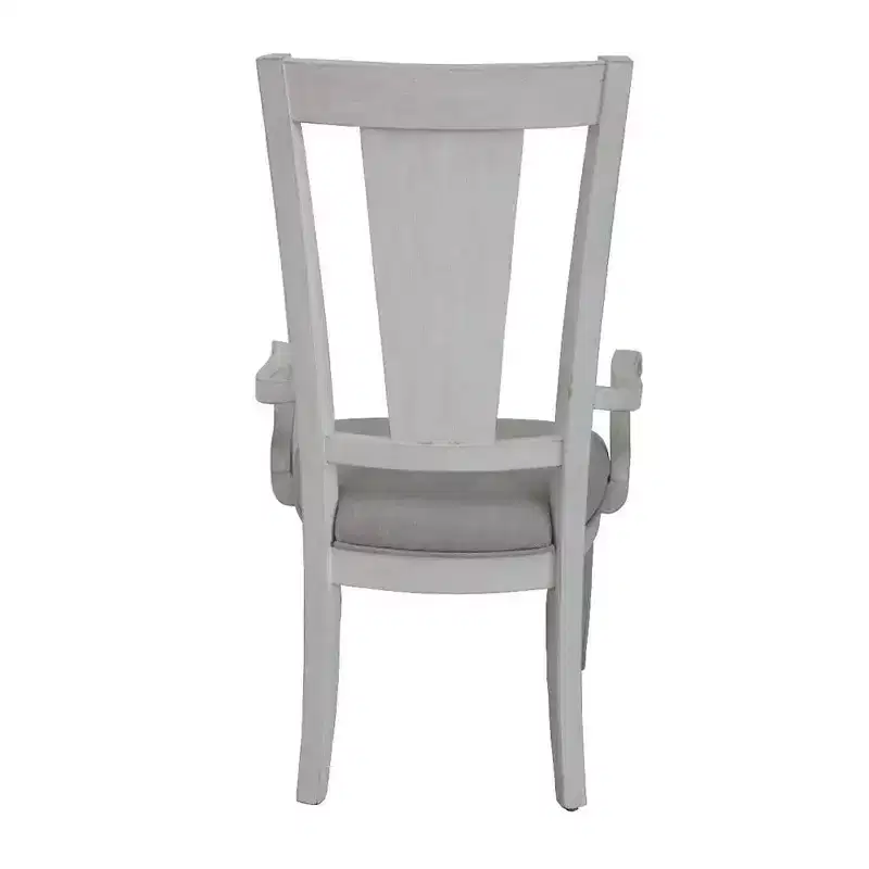 Acme Furniture Katia Dining Chair Light Gray Linen/Weathered White Finish