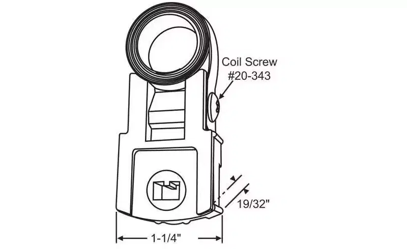 Brixwell Constant Force Balance Assy Metal With Plastic Single Coil 19/32 Balance Thickness 1-1/4 Base Width Window Hardware White Finish