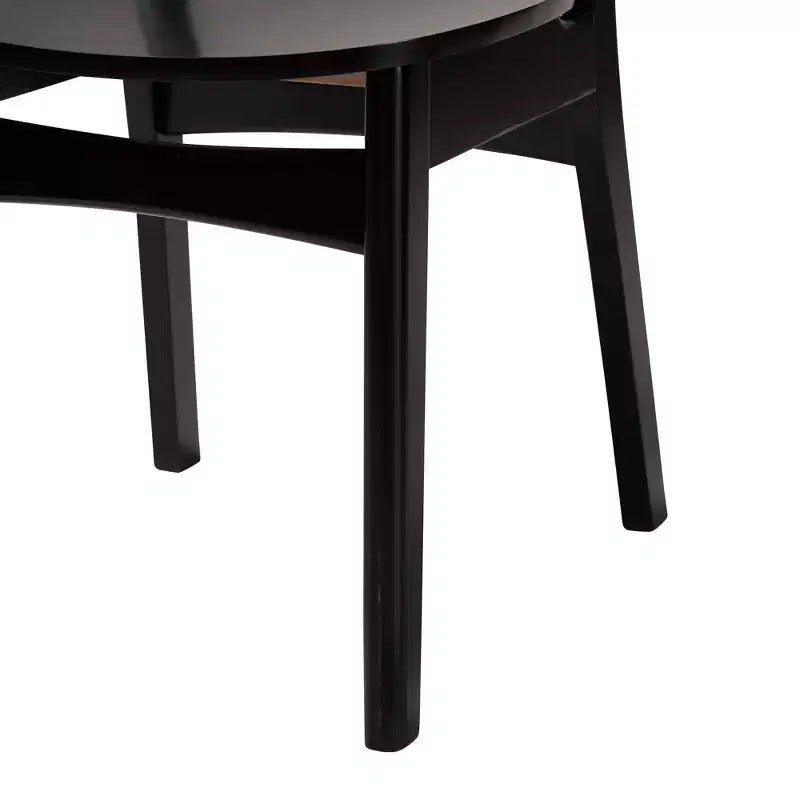 Baxton Studio Linnet Mid-Century Modern Wood and Rattan 5-Piece Dining Set