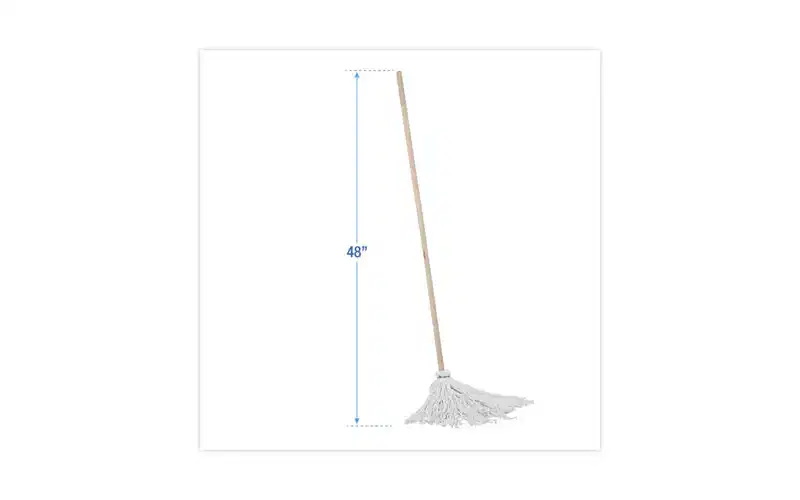 Boardwalk Handle/Deck Mops, #16 White Rayon Head, 48 Natural Wood Handle