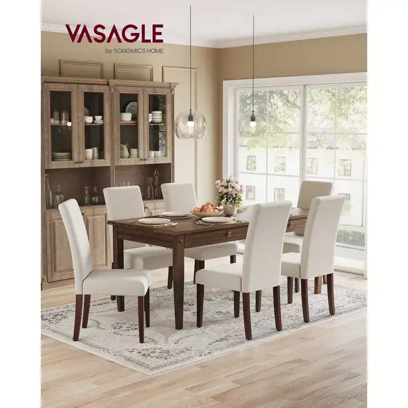VASAGLE Dining Chairs, Set of 2 Chairs, Parsons Chairs, Thick Seat, Removable Fabric Cover, High Back, 22.8 x 18.9 x 39.4 Inches