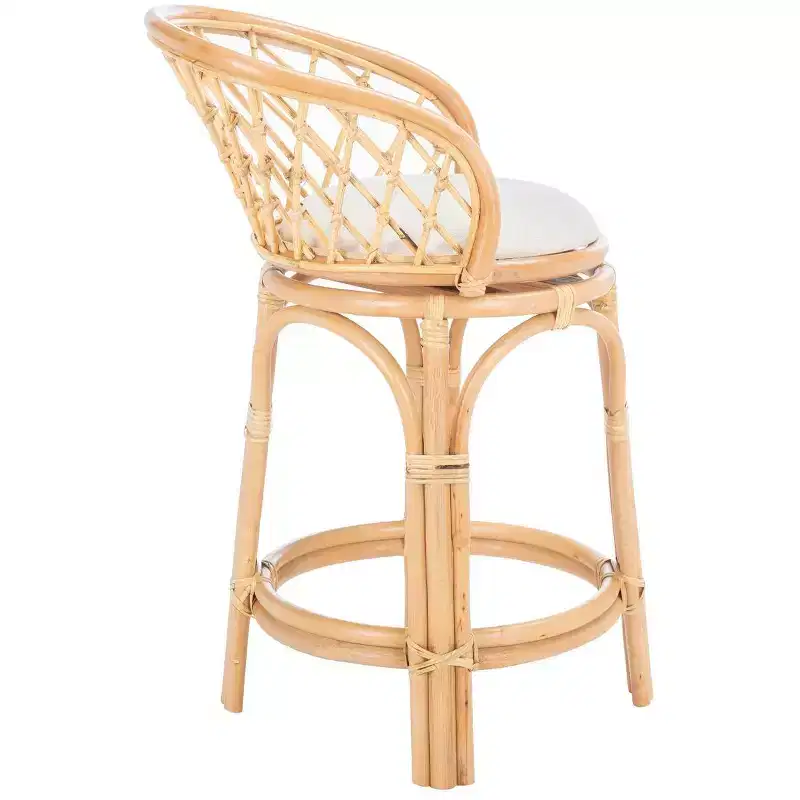 Yuta Rattan Counter Stool W/ Cushion - BST6504 - Safavieh