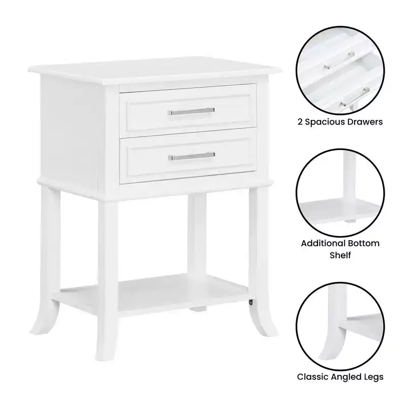 Breighton Home Sydney 2 Drawer End Table with Shelf