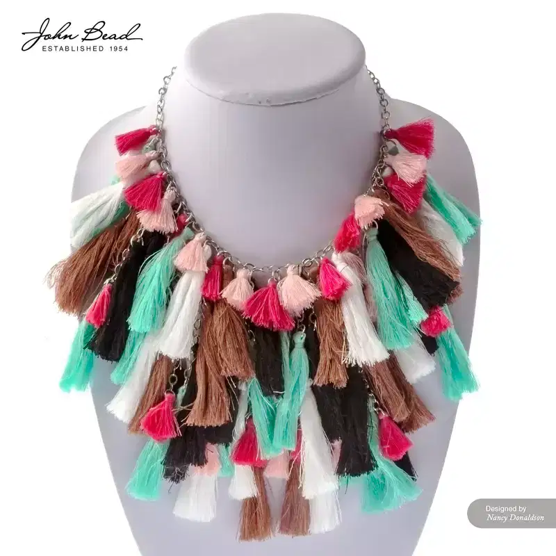 John Bead 1in Fucshia Cotton Tassels Ornament for DIY Crafts Party Decorations, 20pcs