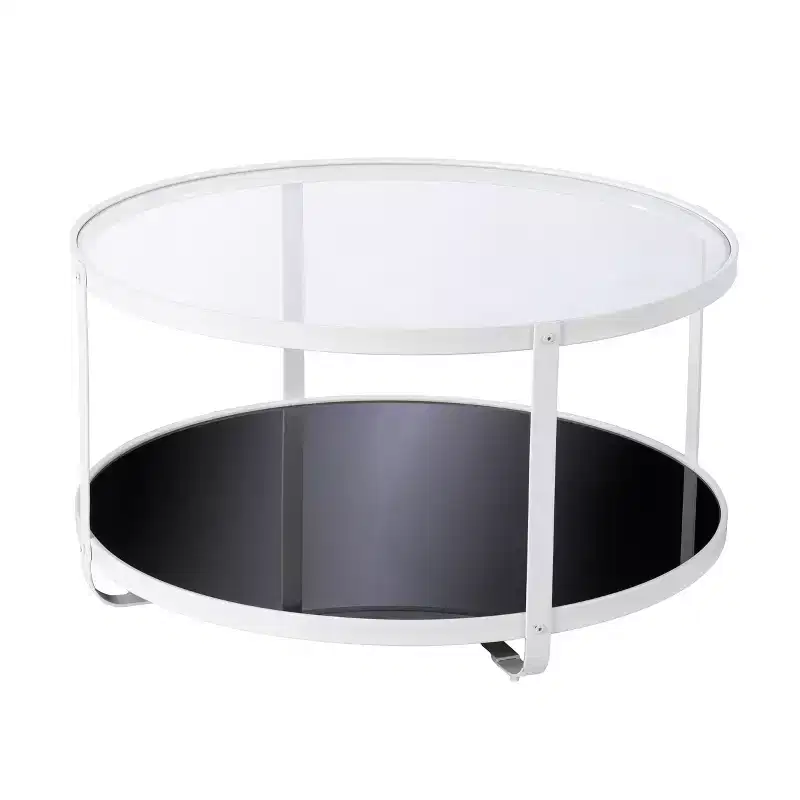 Vimmerly Glass-Top Cocktail Table - White - SEI
