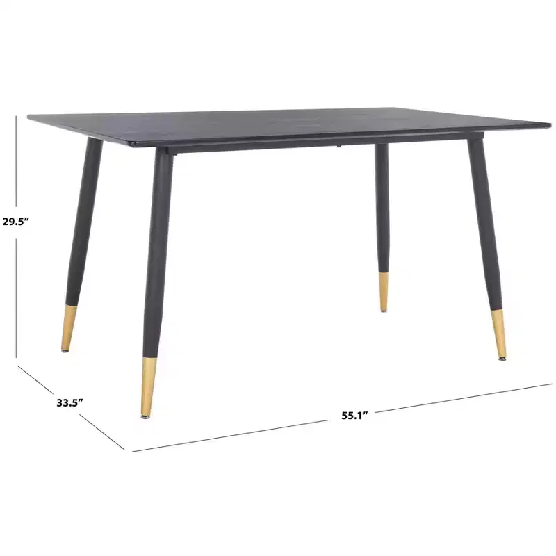Acre Dining Table - DTB5800A - Black/Gold - Safavieh
