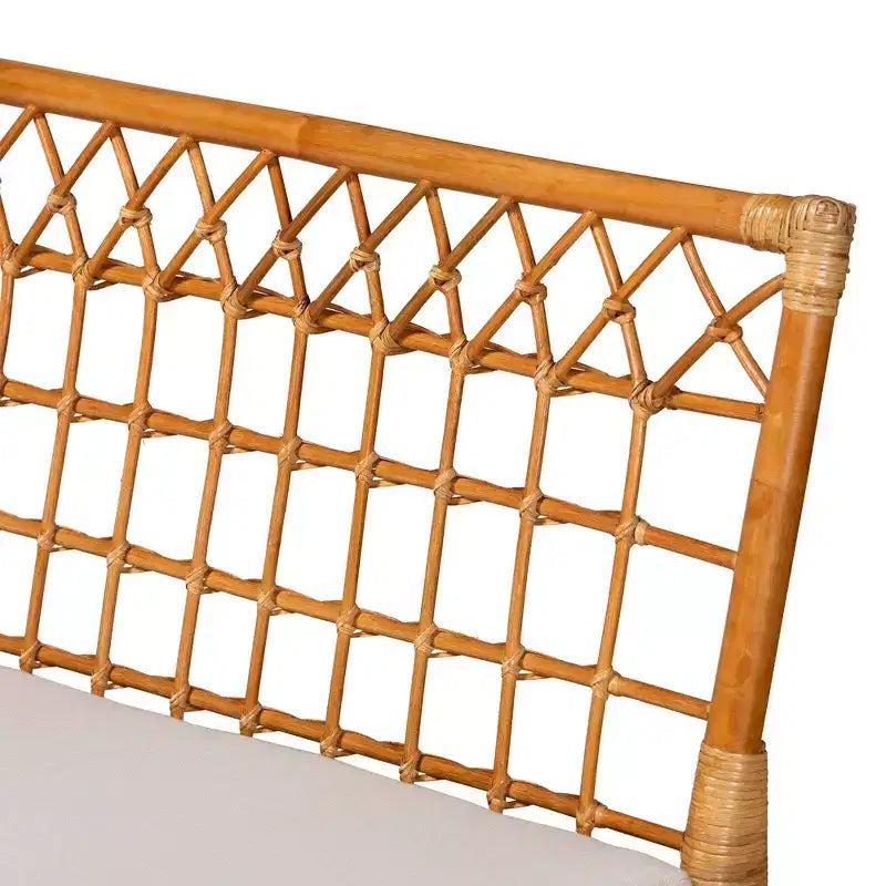 bali & pari 4pc Adalina Rattan Dining Nook Set: Plush Cushions, Round Table, No Assembly Required