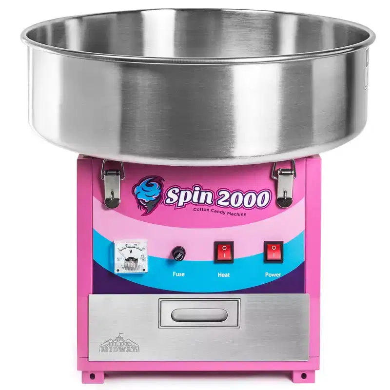 Olde Midway Commercial Cotton Candy Machine with Storage Drawer, SPIN 2000 Electric Tabletop Candy Floss Maker