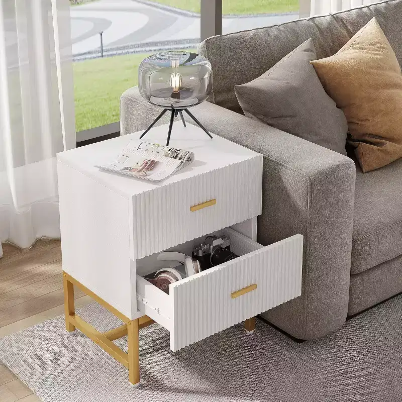 Lantine 2 Drawers Night Stands Bedside Table