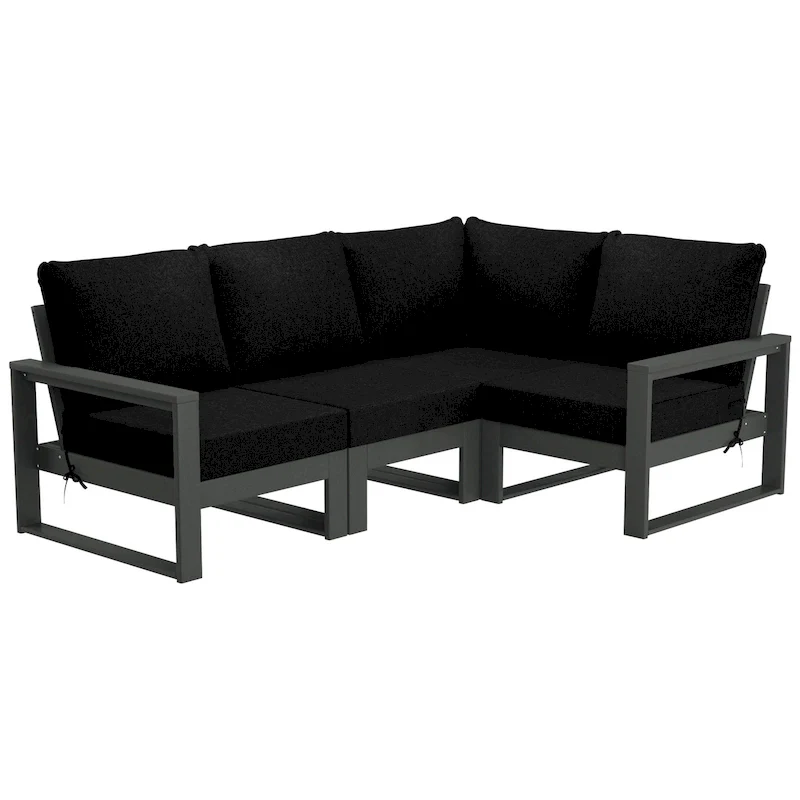 Polytrends Endless Patio 4-Piece Deep Seating Set with Gray Frame