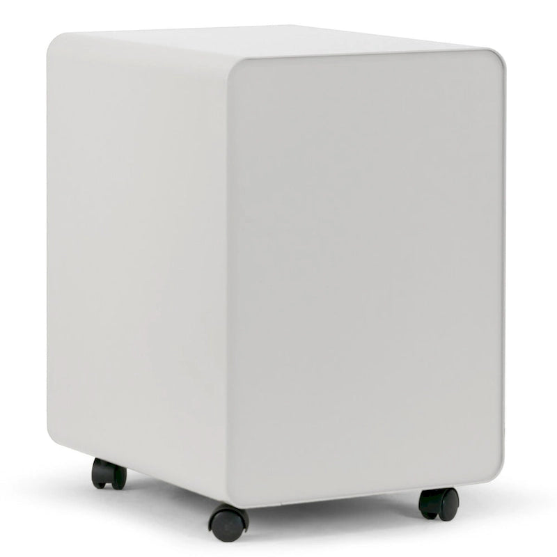 White 3-Drawer File Cabinet with lock and Wheels