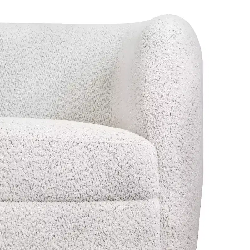HOMES: Inside + Out 85" Pinehush Boho Curved Boucle Fabric Sofa with Pocket Coil Cushions
