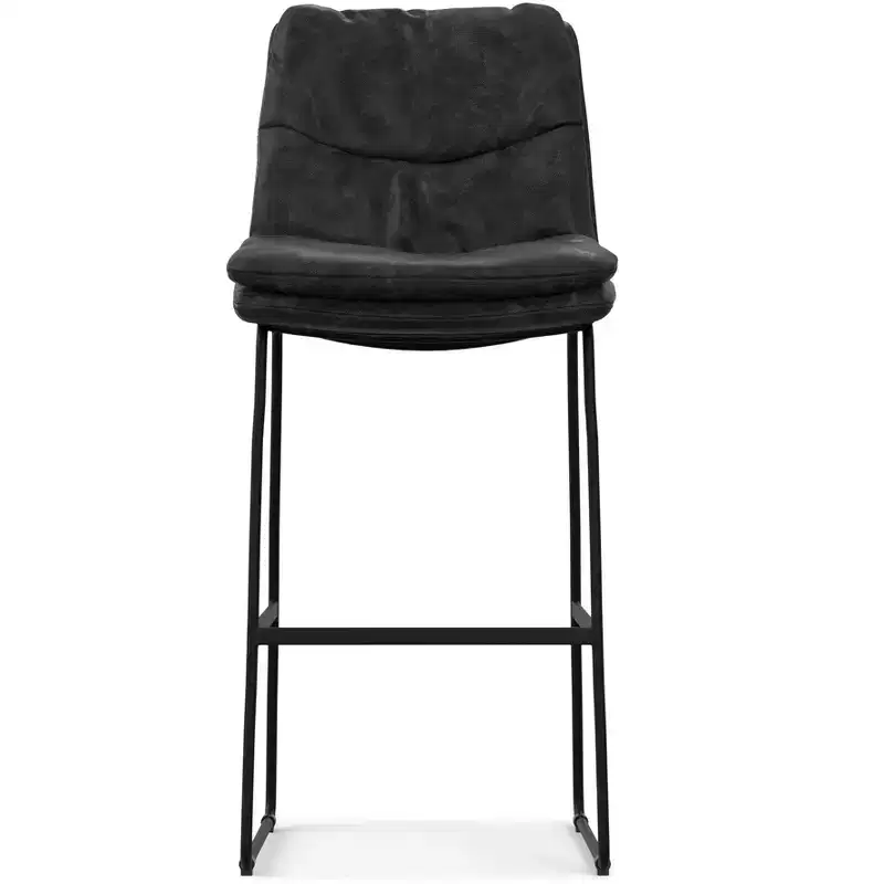Thalia Mid Century Modern Bar Stool (Set of 2) in Vegan Faux Leather