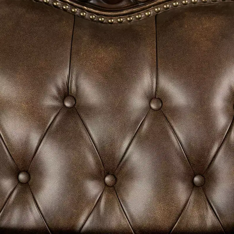 HOMES: Inside + Out Frazer 73" Loveseat Traditional with Nailhead Trim Brown