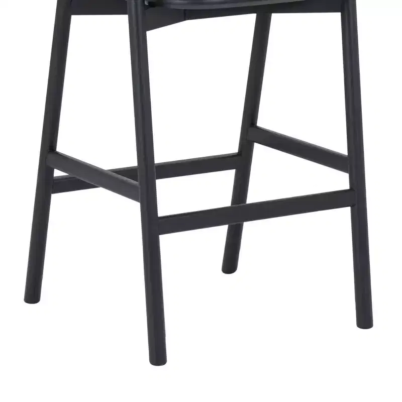 Armen Living Echo Wood and Faux Leather Barstool