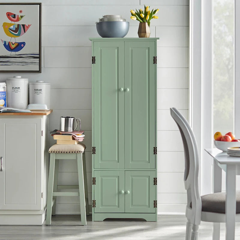 Modern Farmhouse Extra-Tall Storage Cabinet - Freestanding Floor Cabinet for Living Room