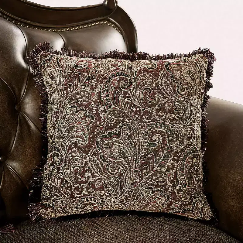 HOMES: Inside + Out Frazer 73" Loveseat Traditional with Nailhead Trim Brown