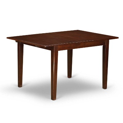 5-Piece Mahogany Finish Solid Wood Top - Rectangular Upholstered Dining Room Set - Seats 4