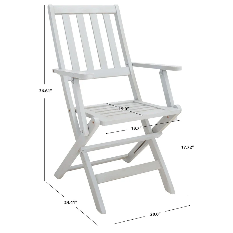 SAFAVIEH Linda 6-Chair 1-Table Extendable Patio Dining Set - 35Wx79Dx30H