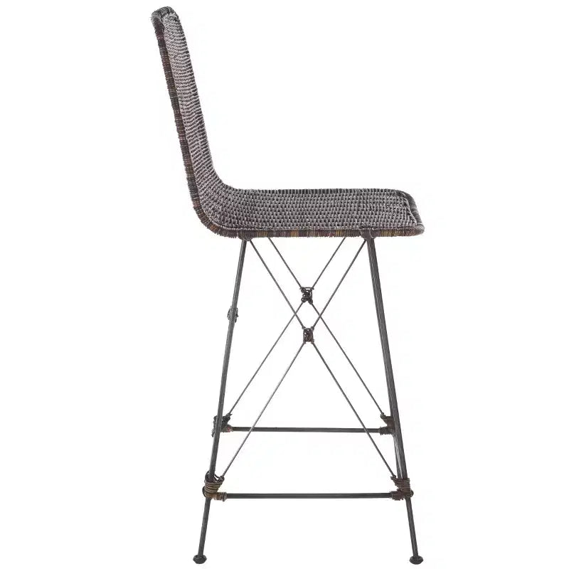 Weaved Rattan Counter Stool Set of 2