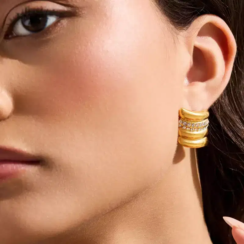 EVRY JEWELS WATERPROOF Gold or Silver Plated Old Hollywood Earrings