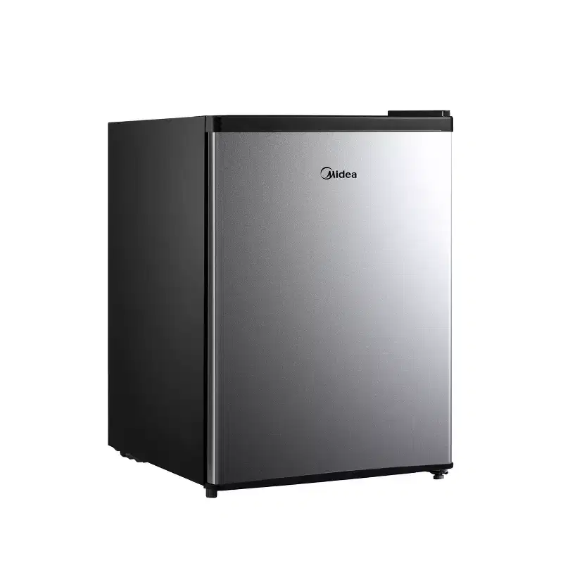 Midea 2.4 cu ft Compact Refrigerator: Energy Star Certified Dorm Fridge, Freestanding, Silver, Reversible Door