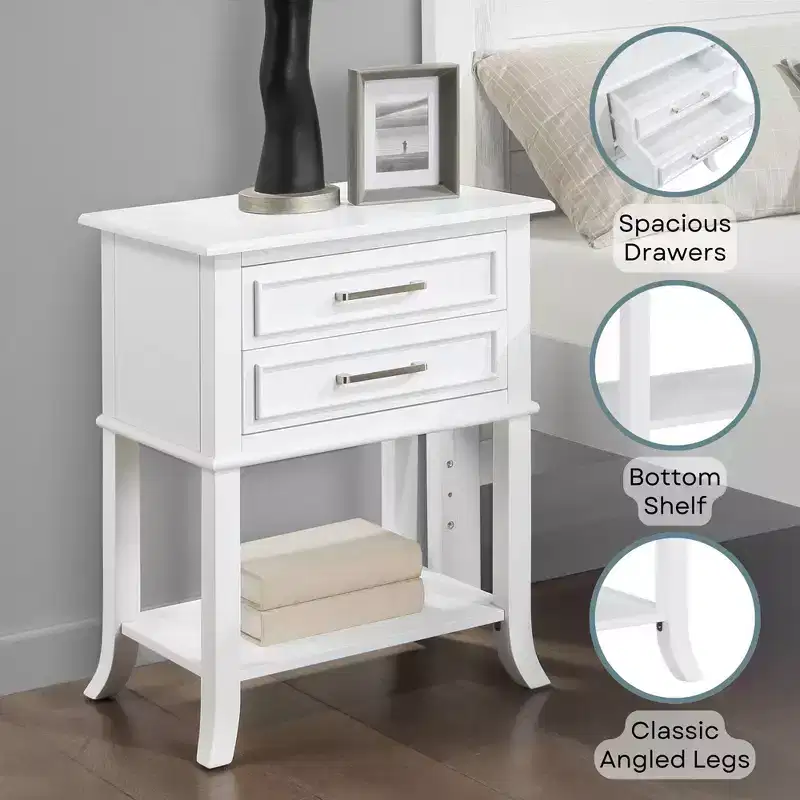 Breighton Home Sydney 2 Drawer End Table with Shelf