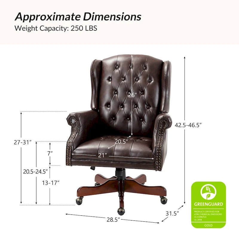 Modern swivel executive chair with tufted backrest