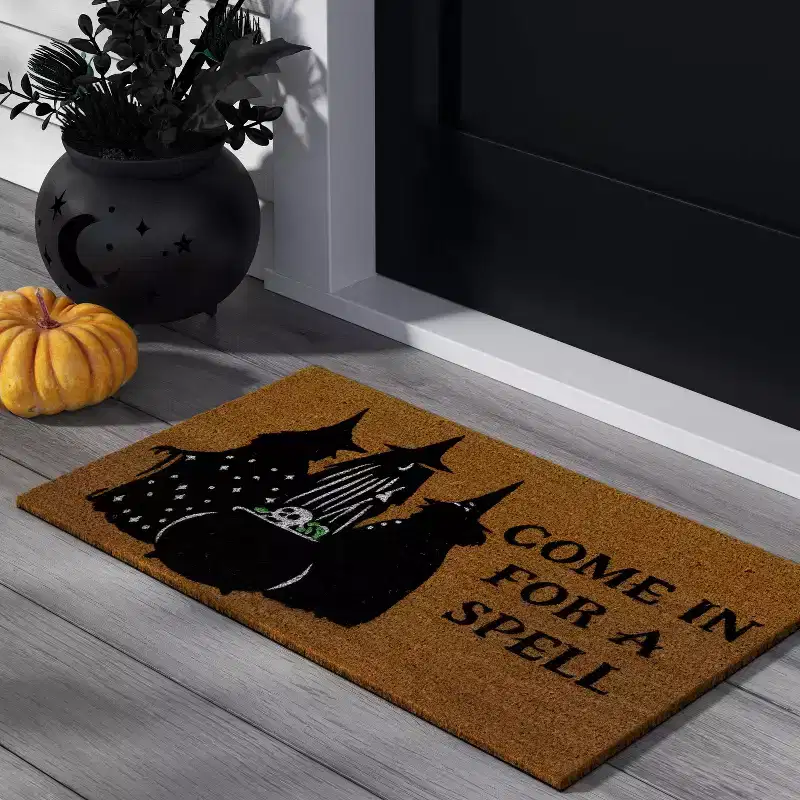 1'6"x2'6" 'Come In For A Spell' Witches Coir Doormat Black - Hyde and EEK! Boutique™