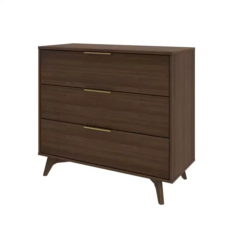 Plank+Beam 3 Drawer Dresser with Brass Handle