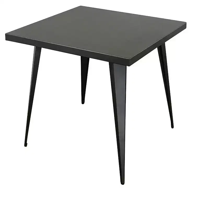HomeRoots 32 Gray Steel and Metal Square Dining Table