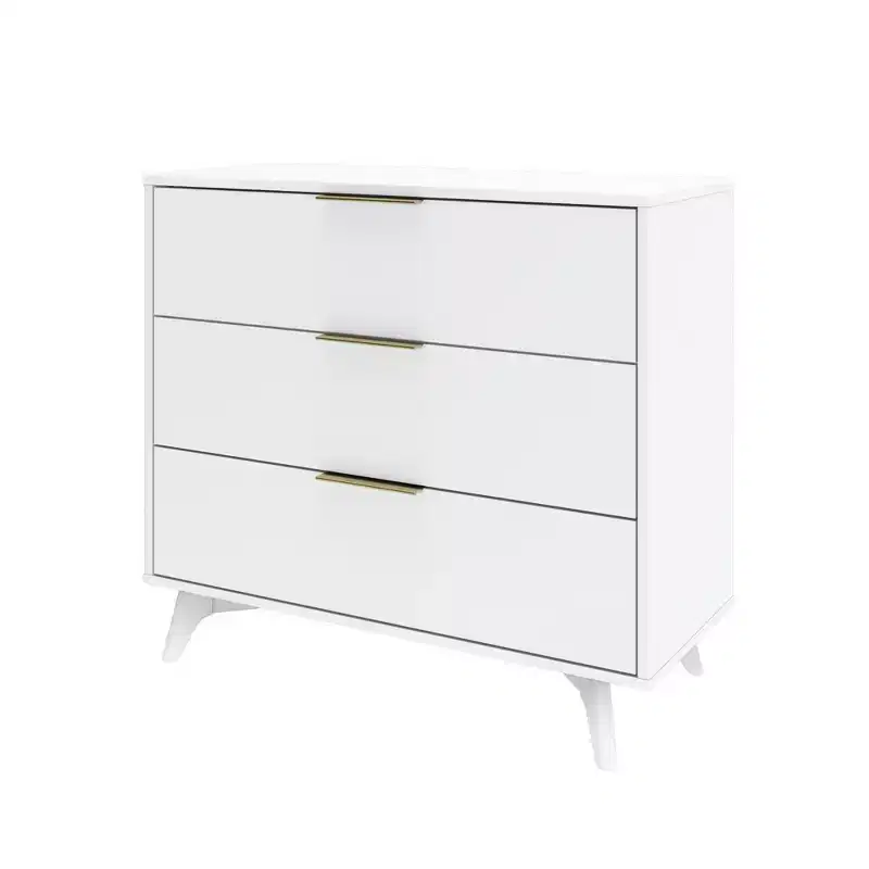 Plank+Beam 3 Drawer Dresser with Brass Handle