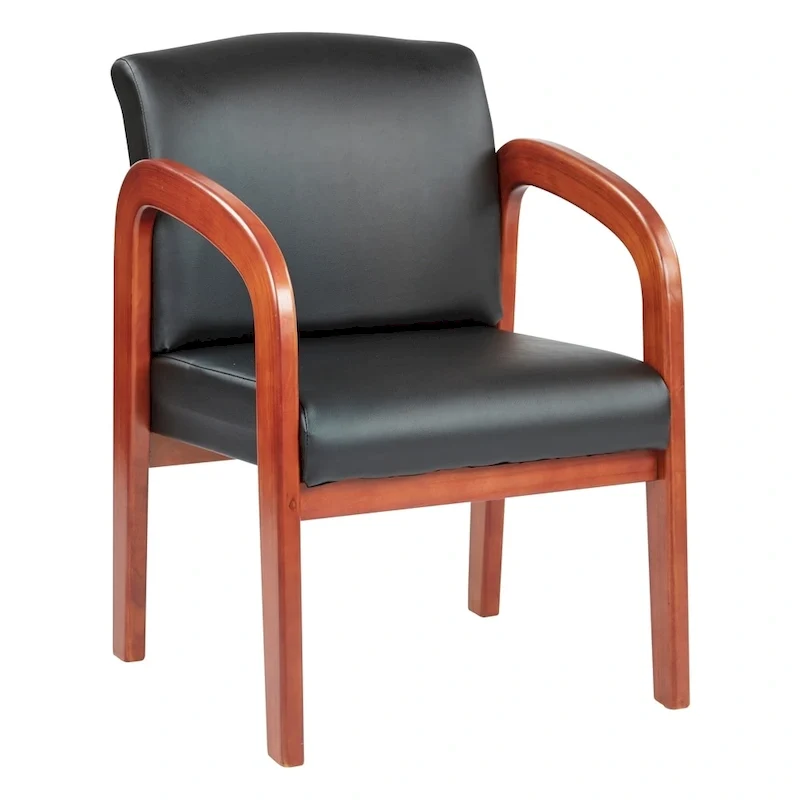 Oak Finish Wood Visitors Chair