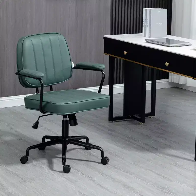 Vinsetto Home Office Chair, Microfiber Computer Desk Chair with Swivel Wheels, Adjustable Height, and Tilt Function