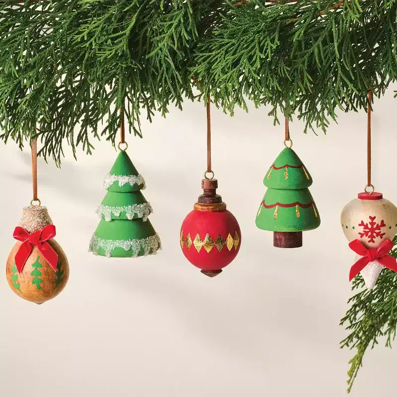 Christmas Craft 5ct Wood Turned Ornament Painting Kit - Mondo Llama™