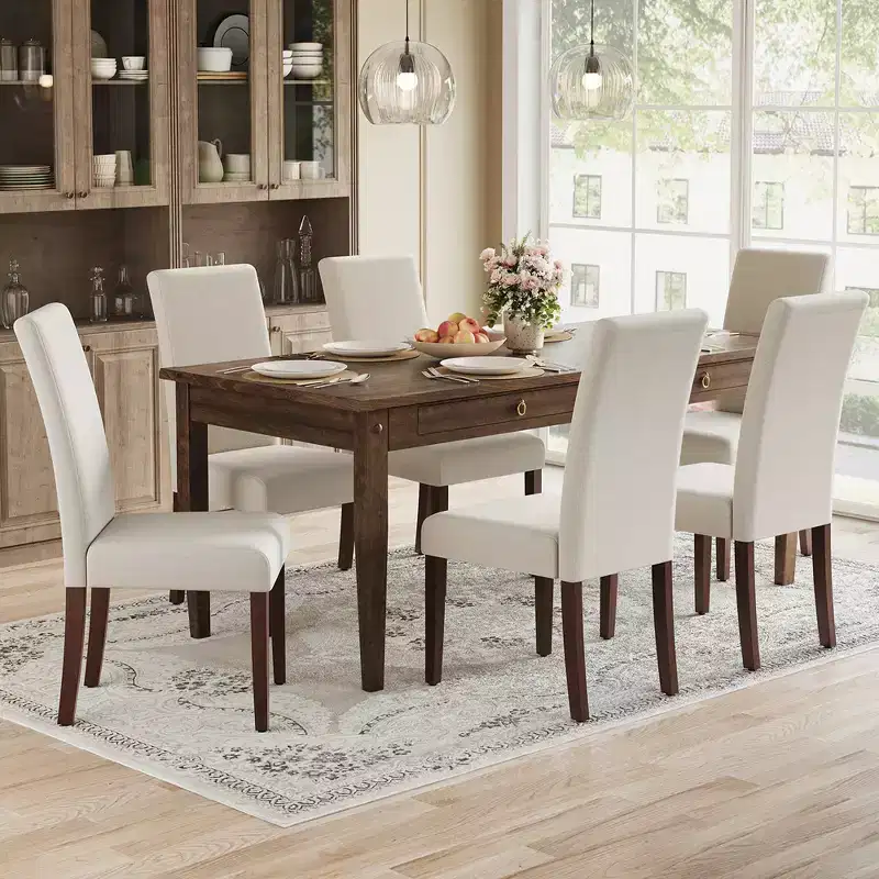 VASAGLE Dining Chairs, Set of 2 Chairs, Parsons Chairs, Thick Seat, Removable Fabric Cover, High Back, 22.8 x 18.9 x 39.4 Inches