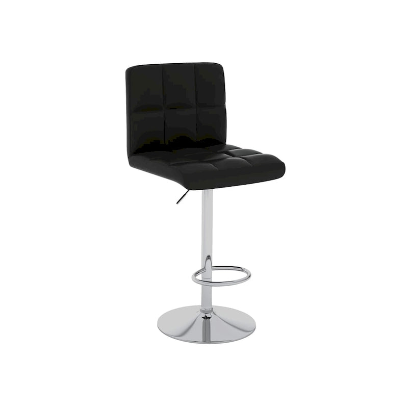 Porch & Den Galena Upholstered Chrome Adjustable Bar Stools (Set of 2)