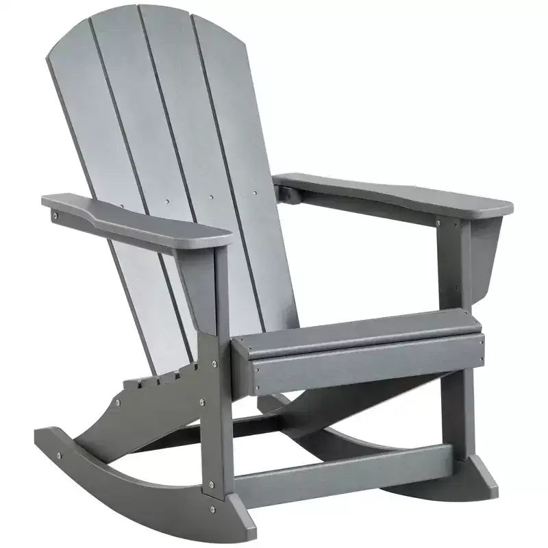 Outdoor Rocking Chair, HDPE Adirondack Porch Rocker Chair for Garden, Patio