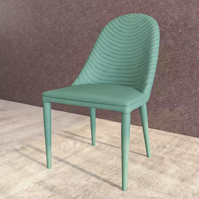 LeisureMod Seville Collection Dining Chairs Set of 2  Upholstered Leather Seats with Metal Legs, Modern Kitchen, Cafe, Restaurant Seating