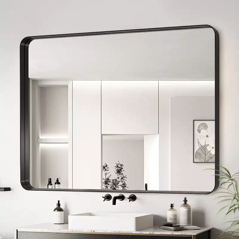 20x30 Inch Wall Mount Bathroom Mirror, Modern Rectangular Wall Mount Vanity Mirror with Aluminium Frame for Bathroom, Bedroom
