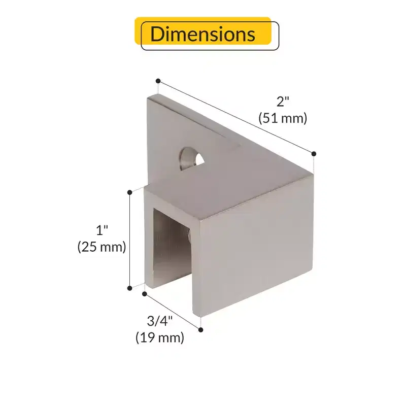 Brixwell 22-265rbnk Shower Door Glass Sleeve Over Glass Clamps Right Hand Type Brushed Nickel Finish
