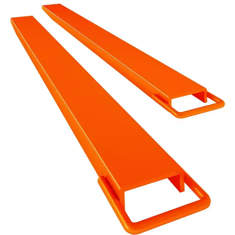 Heavy Duty Steel Pallet Fork Extensions for Forklifts  4.5 Inch Wide, 72 & 96 Inch Length Options, 4600 lb Capacity, Easy Install  Yellow/Orange