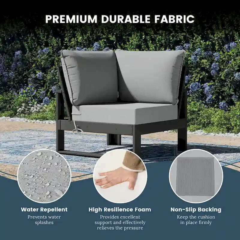 Polytrends Endless Patio 4-Piece Deep Seating Set with Gray Frame