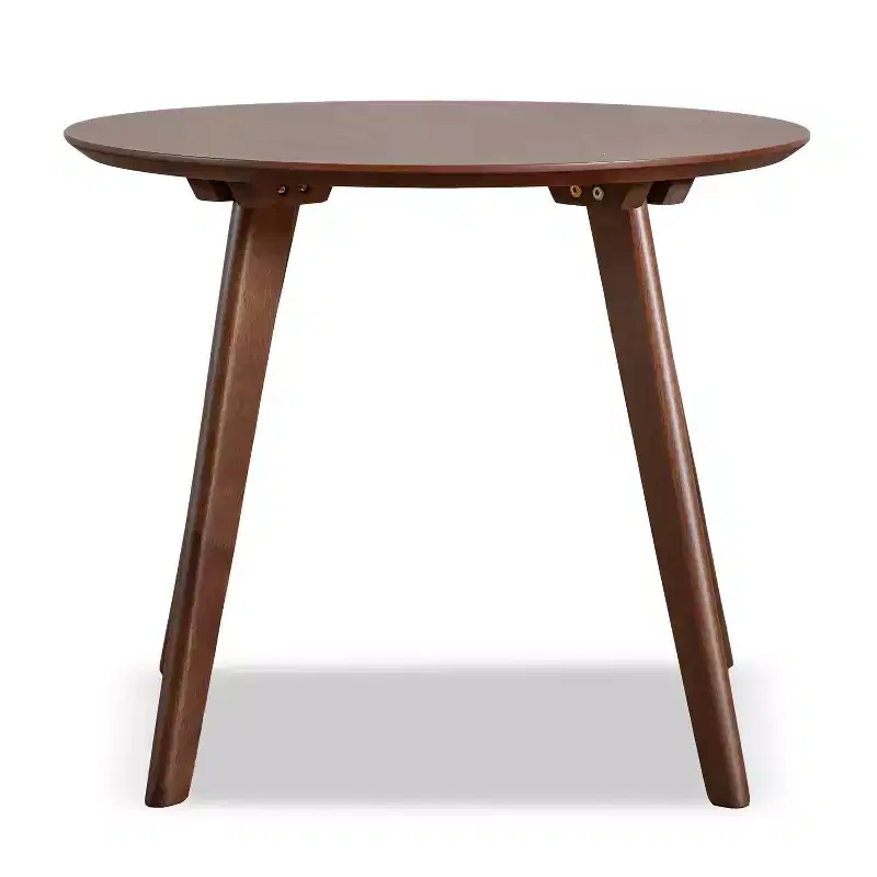 HOMES: Inside + Out Creekside 23" Round Mid-Century Modern Accent Side Table Walnut