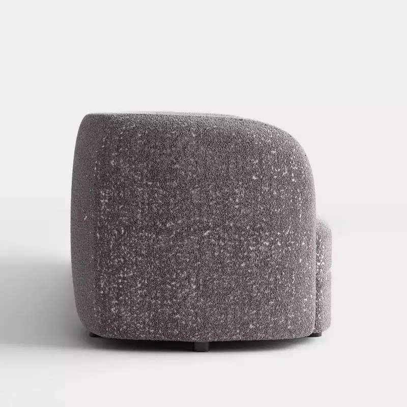 HOMES: Inside + Out 63.75" Pinehush Boho Curved Boucle Fabric Loveseat with Pocket Coil Cushions