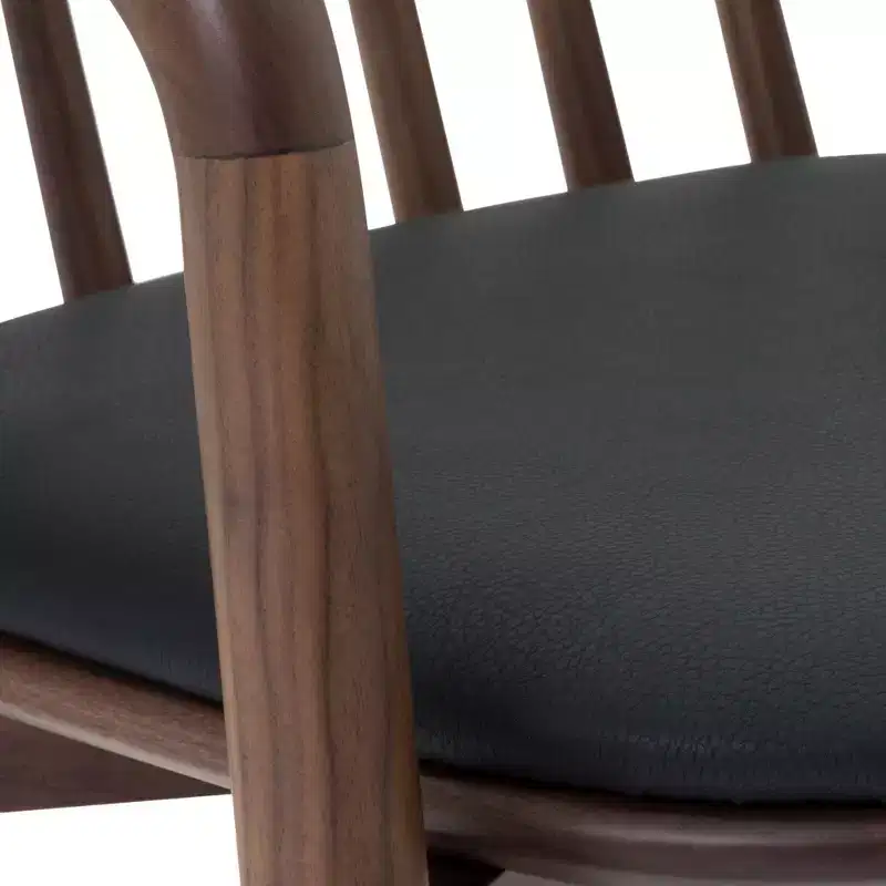 Armen Living Echo Wood and Faux Leather Barstool